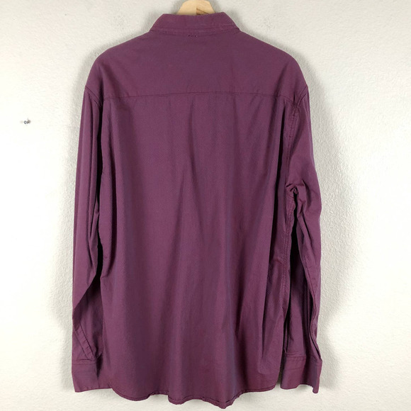 JB Holt Shirt Maroon Textured Athletic Fit Collared Button Down Size X Large - Picture 2 of 12